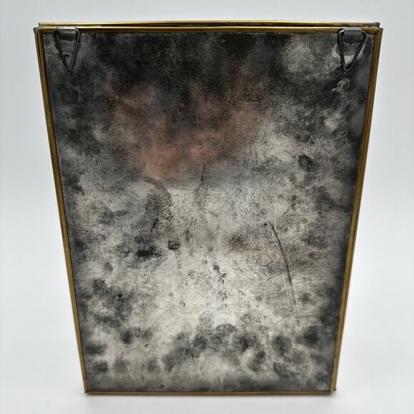 Vtg Brass Glass Mirror Curio Cabinet Shelf Wall Mount / Table Top Read - Picture 6 of 10